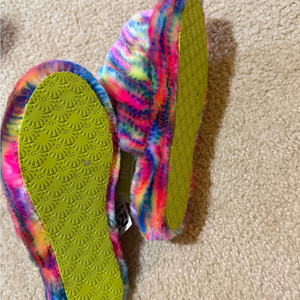 UGG Multicolor Furry Slippers - Picture 5 of 5